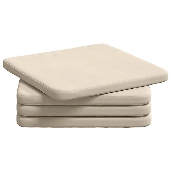vidaXL Sitzkissen 4 Stk Beige 40 x 40 x 3 cm Mikrofaserstoff 42015223 günstig online kaufen