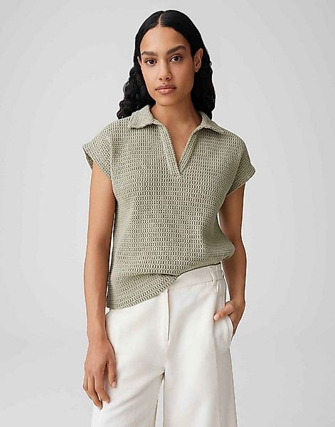 OPUS Poloshirt Somona aus Jersey mit Crochet Optik Lochstrickmuster, leicht günstig online kaufen