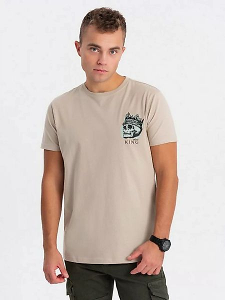 OMBRE T-Shirt Herren-T-Shirt aus Baumwolle mit Druck auf der Brust, Totenko günstig online kaufen