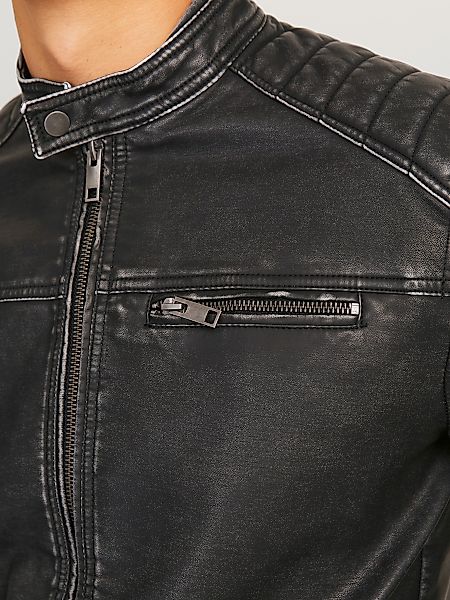 Jack & Jones Lederimitatjacke "JJEROCKY WASHED PU JACKET NOOS", ohne Kapuze günstig online kaufen