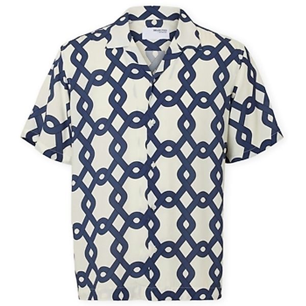 Selected  Kurzarm Hemdbluse Relax-Vero Shirt - Egret/Geo günstig online kaufen