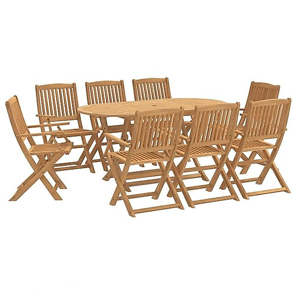 vidaXL Garten-Essgruppe 9-tlg. Garten-Essgruppe Massivholz, (8-tlg) günstig online kaufen