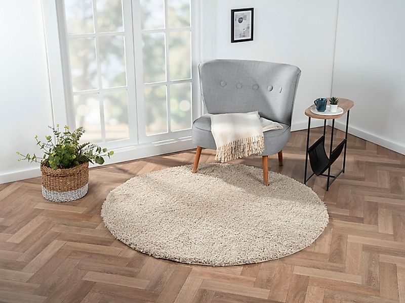 Myflair Möbel & Accessoires Hochflor-Teppich »My Shaggy«, rund, 37 mm Höhe, günstig online kaufen