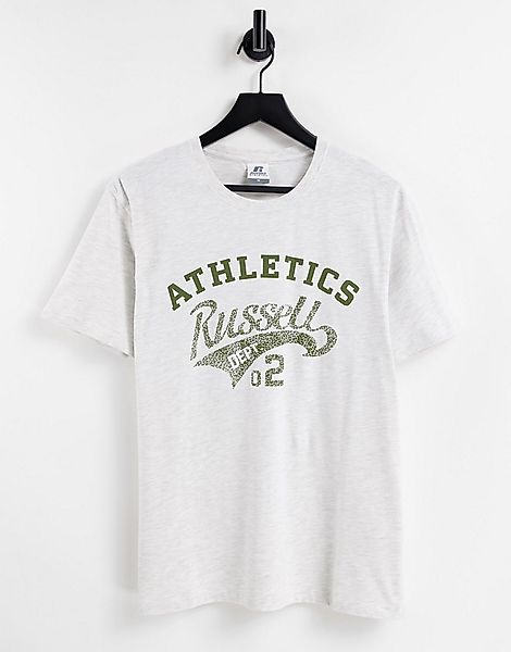 Russell Athletic – Graues T-Shirt mit Logo-Weiß günstig online kaufen