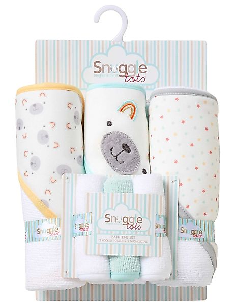 Snuggle Tots Kapuzenhandtuch Set Bär Sterne, günstig online kaufen