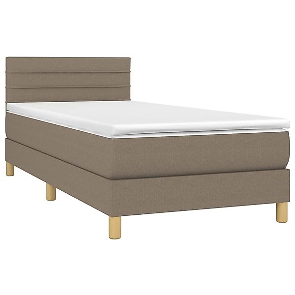 vidaXL Boxspringbett mit Matratze & LED Taupe 80x200 cm Stoff 3133753 günstig online kaufen