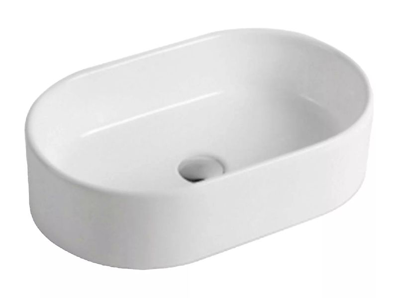 Aufsatzwaschbecken oval - Keramik - Weiß - 56 x 35,5 cm - IWA günstig online kaufen