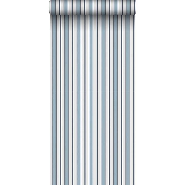 Sanders & Sanders Tapete Streifen Blau und Grau 53 cm x 10.05 m günstig online kaufen