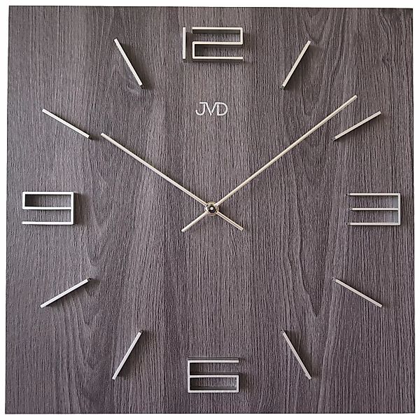 Jvd Hc36.2 Wanduhr Quarz Analog Holzoptik Grau Viereckig günstig online kaufen