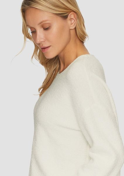 s.Oliver Rundhalspullover Casual (1-tlg) Bouclé, Rollsaum, günstig online kaufen