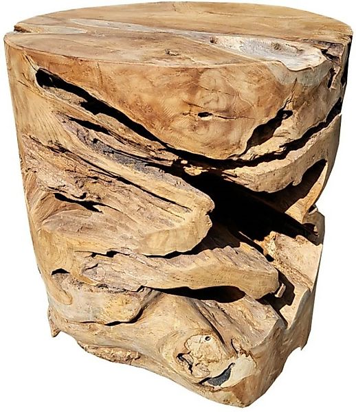Hocker Beistelltischl Natur Teak Holz günstig online kaufen