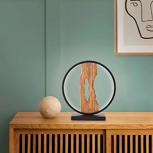 LED-Tischlampe Chaumont, Länge 25,8 cm, schwarz/holz hell günstig online kaufen
