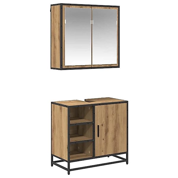 vidaXL Badezimmermöbel Set mit Tür 2-Tlg Artisan-Eiche Holzwerkstoff 340240 günstig online kaufen