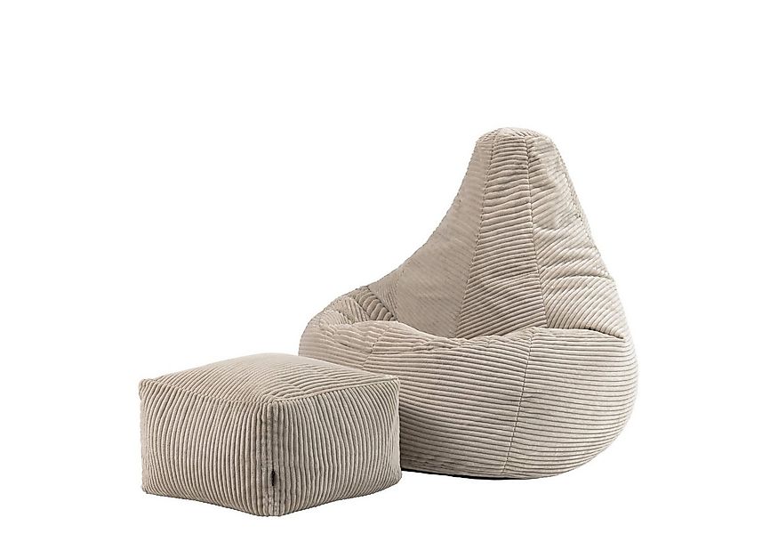 icon Sitzsack Sessel mit Liege aus Cord „Dalton“ mit Hocker (Spar-Set, 1 x günstig online kaufen