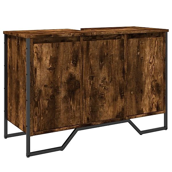 vidaXL Badezimmer-Set Waschbeckenunterschrank Räuchereiche 91x35x60 cm günstig online kaufen