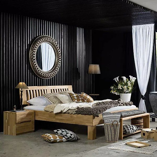 Bett aus Wildeiche Massivholz mit überlänge günstig online kaufen