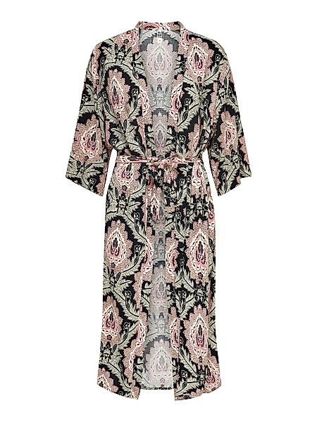 ONLY Langer 3/4-ärmeliger Kimono Damen Schwarz günstig online kaufen