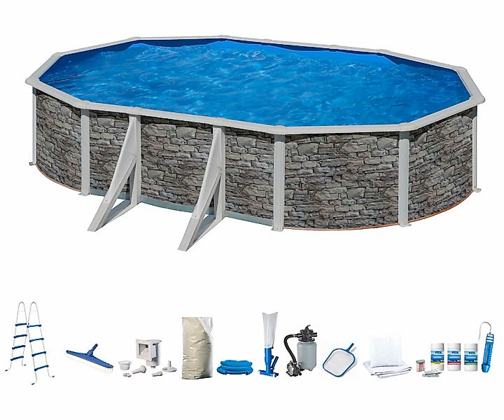 my POOL BWT Ovalpool in moderner Steinoptik, Höhe 132 cm, verschiedene Größ günstig online kaufen