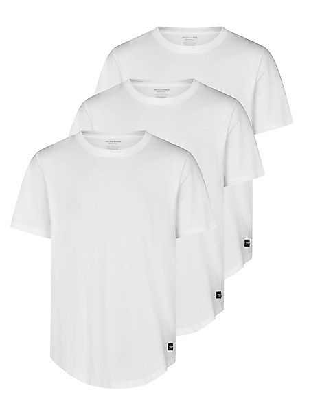 Jack & Jones Tshirt Herren lang geschnitten Set 100% Baumwolle Regular Fit günstig online kaufen