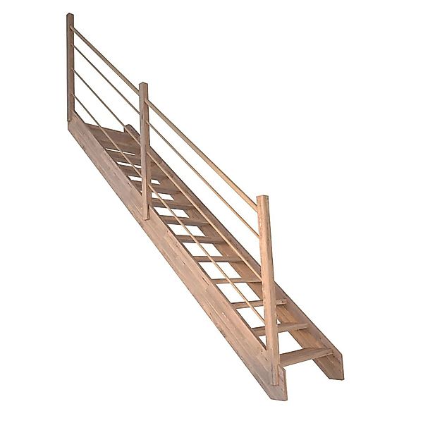 Treppe Mykonos Pro Eiche Gerade 90 cm Holz-Design-Geländer L FSC® günstig online kaufen