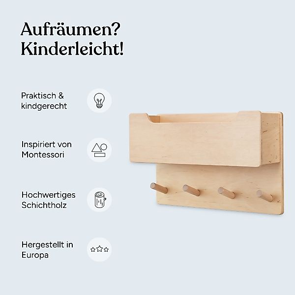 Ehrenkind Wandgarderobe für Kinder, Kindergarderobe (Garderobe günstig online kaufen