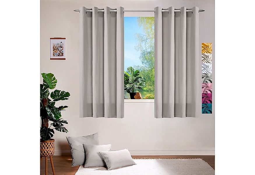 heimtexland Vorhang Dekoschal Baumwolle Vorhang Deko Gardine Ösenschal (1 S günstig online kaufen