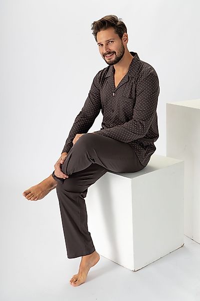 HOTBERG Pyjama Langarm Herren Schlafanzug-Set (2 günstig online kaufen