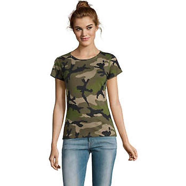 Sols  T-Shirt CAMISETA camuflje  mujer CUELLO REDONDO de algodón günstig online kaufen
