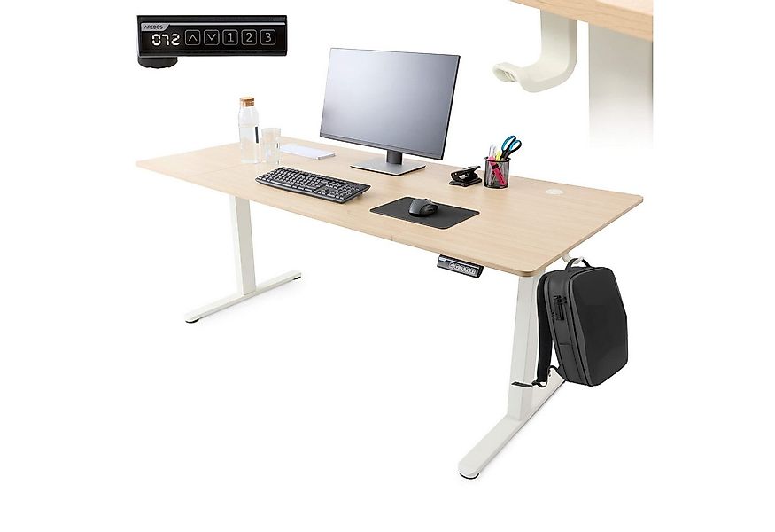 Arebos Schreibtisch Computer-Bürotisch 180 x 80 cm, elektrisch Memory-Funkt günstig online kaufen