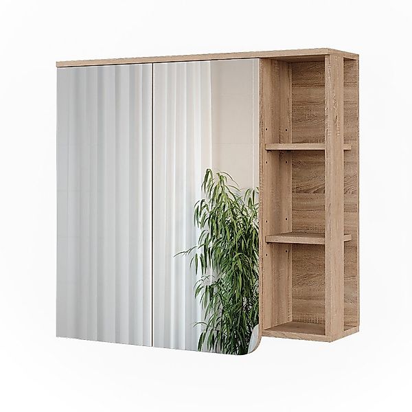 Vicco Badezimmerspiegelschrank Karen, Sonoma/Anthrazit, 80 x günstig online kaufen