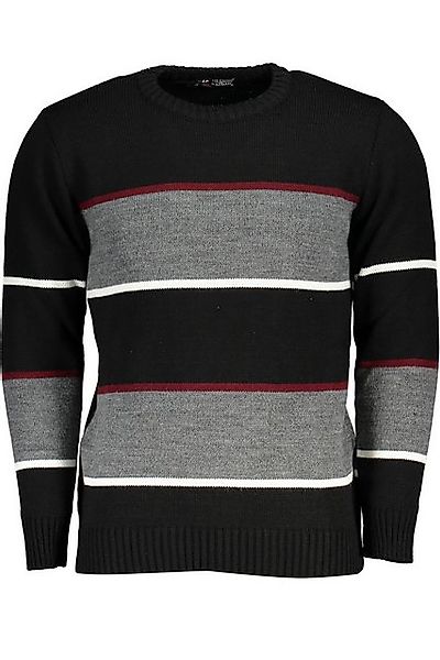 U.S. GRAND POLO Strickpullover Eleganter Herrenpullover Schwarz mit Rundhal günstig online kaufen