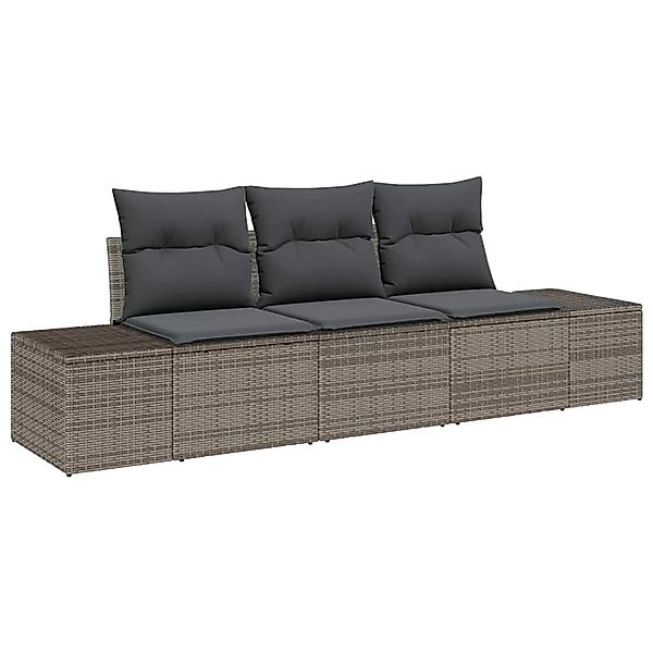 vidaXL Garten-Sofa-Set 3-Tlg Grau Poly Rattan 3346919 günstig online kaufen