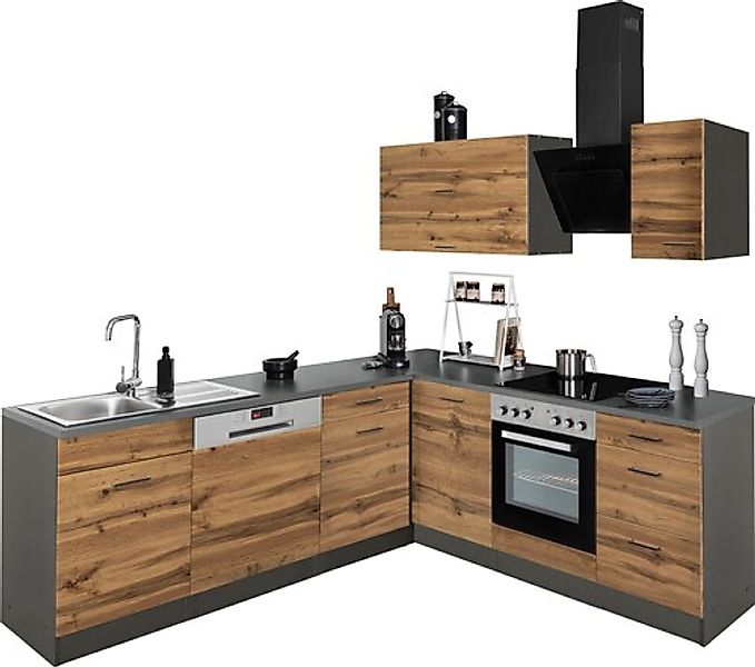 KOCHSTATION Winkelküche "KS-Trier", mit E-Geräten, Stellbreite 220/220 cm günstig online kaufen