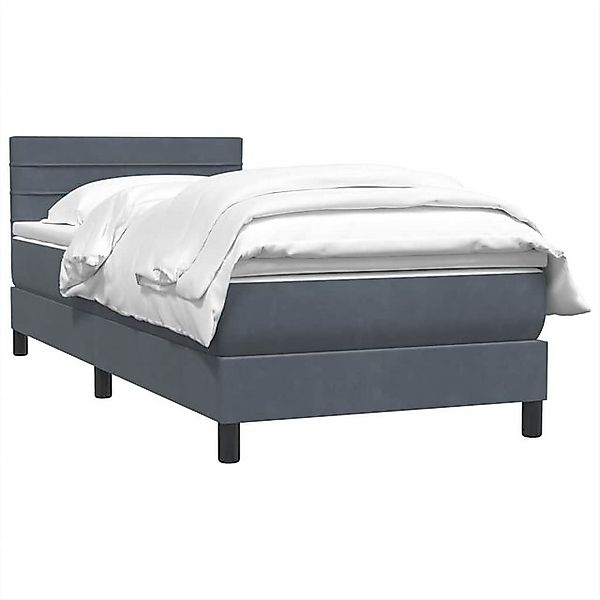 vidaXL Bett Boxspringbett mit Matratze Dunkelgrau 90x220 cm Samt günstig online kaufen