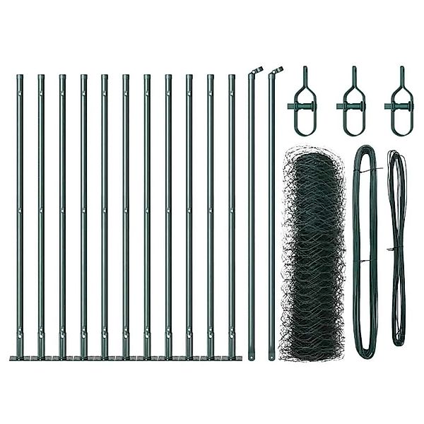 vidaXL Zaunpfosten Grün 25 x 0,4 m 36 mm Maschen Stahl und PVC 3353502 günstig online kaufen