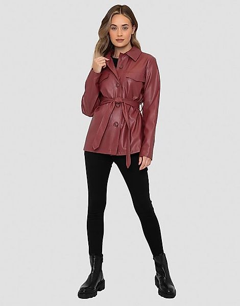 Threadbare Lederimitatjacke Brook (1-St) mit Bindeband günstig online kaufen