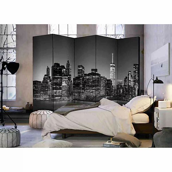 Raum Sichtschutz mit New York bei Nacht 225 cm breit günstig online kaufen