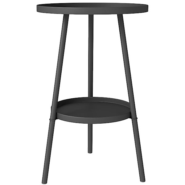 Outsunny Kleiner runder Beistelltisch mit 2 Ebenen, Gartentisch, für Terras günstig online kaufen