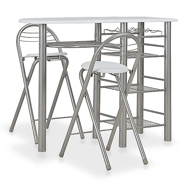 vidaXL Essgruppe 3-tlg. Bar-Set mit Regalen günstig online kaufen