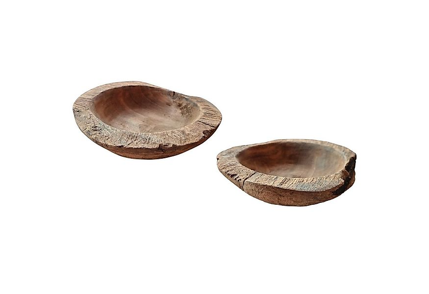 Meinposten Dekoschale Teakschale 2er Set Aufbewahrung rund 15 cm Wurzelholz günstig online kaufen