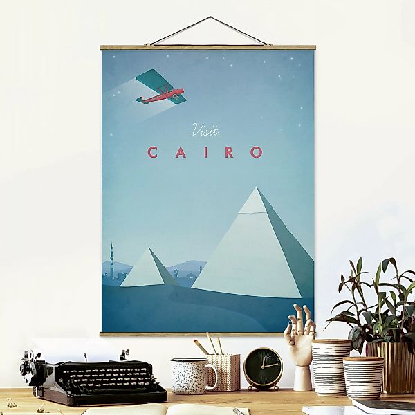 Stoffbild Architektur mit Posterleisten - Hochformat Reiseposter - Cairo günstig online kaufen