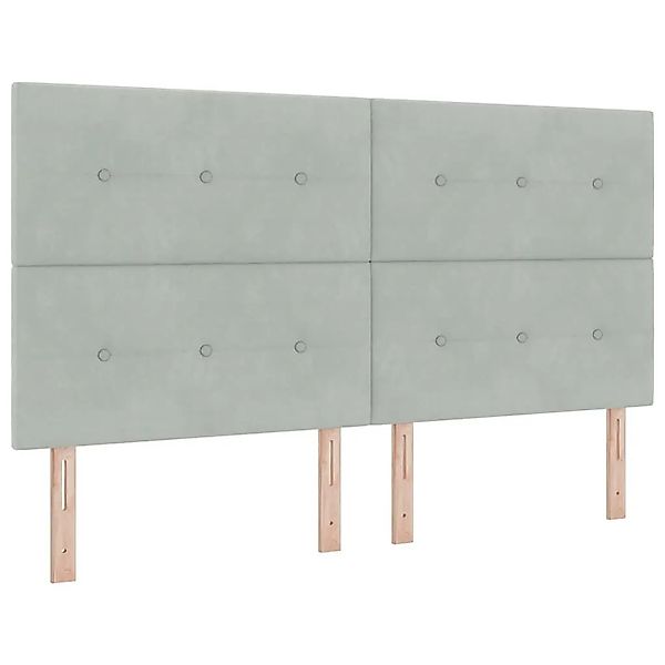 vidaXL LED Boxspringbett mit Matratze Hellgrau 180 x 200 cm Stoff 3343328 günstig online kaufen