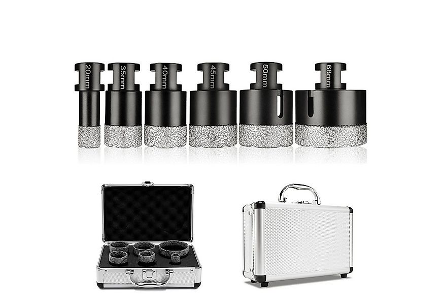 BTTO Fliesenbohrer 6-tlg Set Fliesenbohrer 20/35/40/45/50/68mm Diamant Flie günstig online kaufen