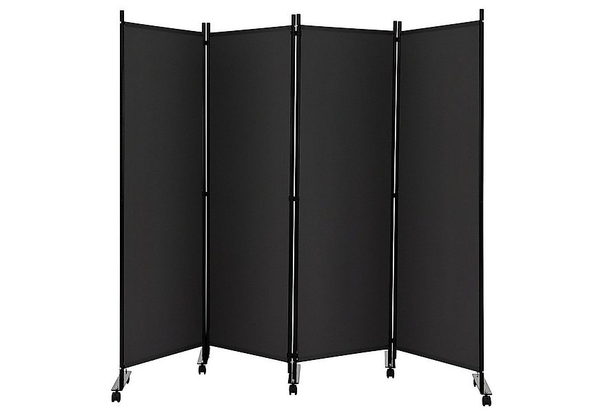 COSTWAY Paravent auf Rollen, 4 tlg., faltbar, Metallrahmen, 225x173cm günstig online kaufen