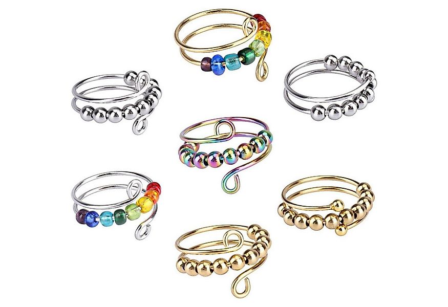 LuxusKollektion Dekohänger Antistress Ring 7er Set Damen Mädchen Bunte Vers günstig online kaufen