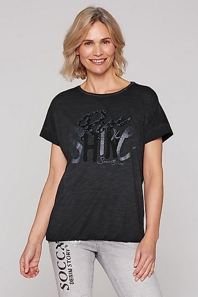 SOCCX Rundhalsshirt mit Gummizug im Saum günstig online kaufen