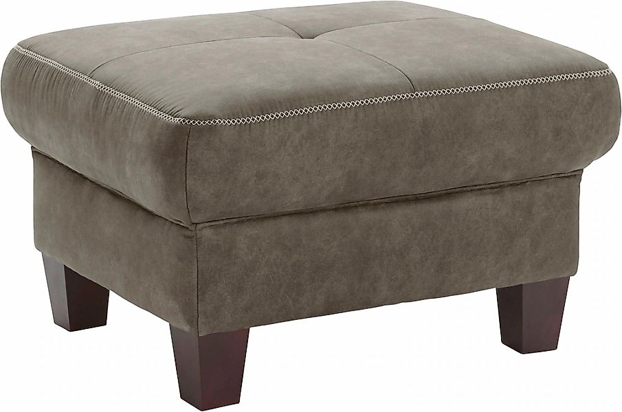 Home affaire Polsterhocker "Varese" Kreuznaht in beige günstig online kaufen