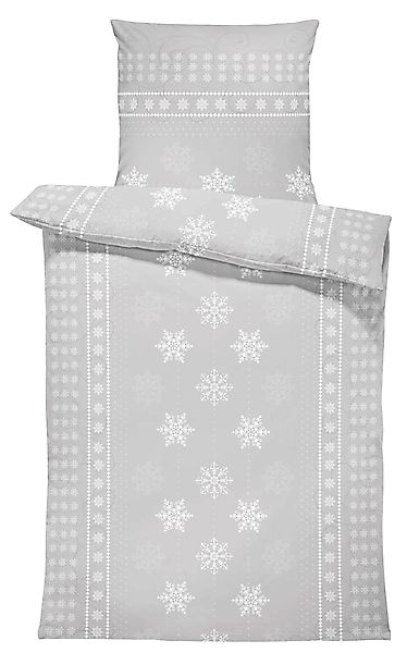 One Home Bettwäsche Schneeflocken, Biber, 2 günstig online kaufen