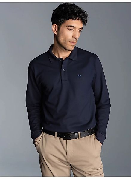 Trigema Poloshirt "TRIGEMA Langarm Poloshirt mit Armbündchen", (1 tlg.) günstig online kaufen