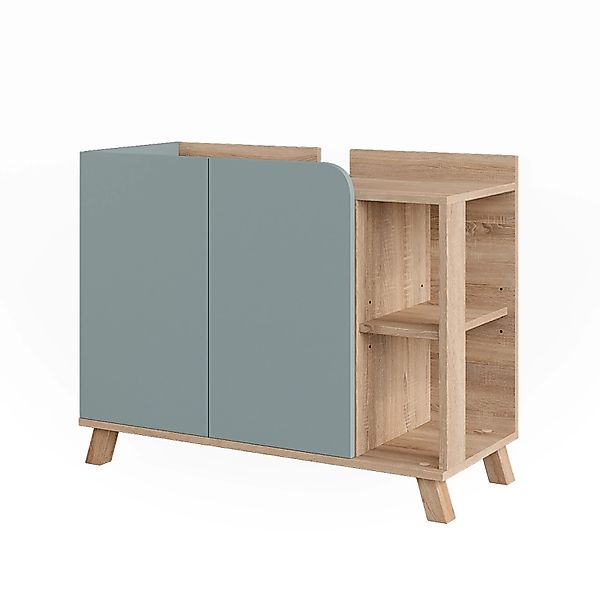 Vicco Waschbeckenunterschrank Karen, Sonoma/Blau, 80 x 65 cm mit 2 Türen (1 günstig online kaufen